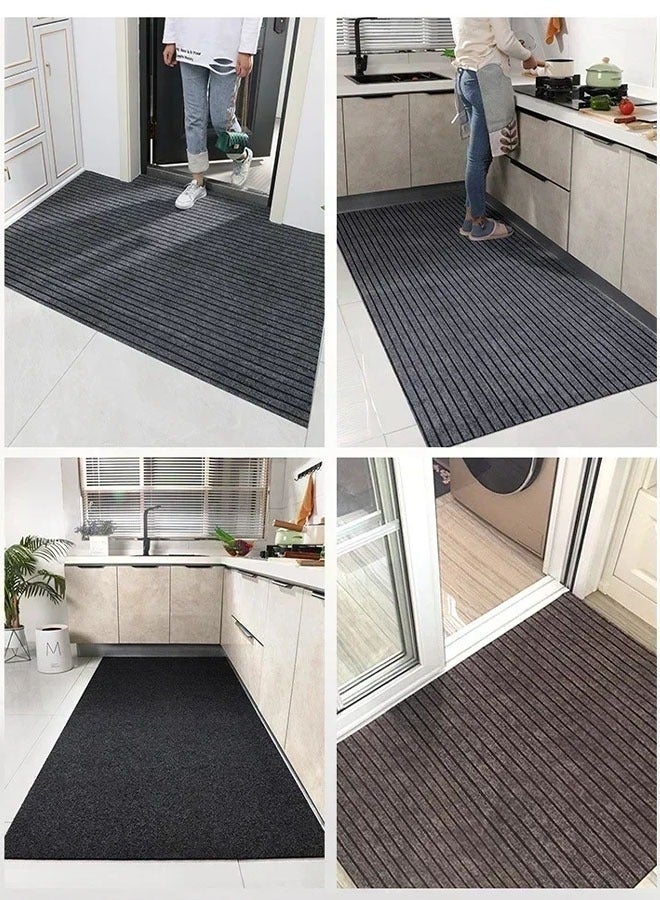 LOKIPA Kitchen Rugs, Absorbent Kitchen Floor Mat, Soft and Comfortable Kitchen Carpet, Anti-Slip Door Mat, Floor Mat for Living Room with Anti-Slip Backing, Anti-Skid Door Mats for Home, Kitchen, Entrance, Hospital, Bathroom Mat - 40*120 cm, Gray - Image 5
